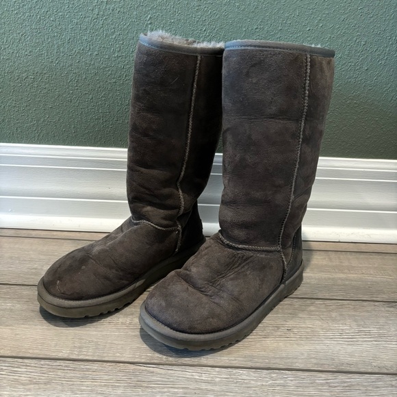 UGG Dark Gray Suede Boots - Picture 1 of 7
